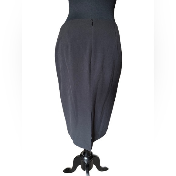 Moda International Black Midi Skirt Sz 6‎ - Picture 2 of 5